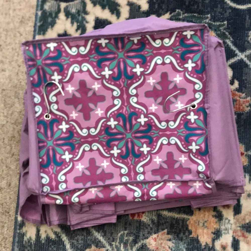 Purple Patterned Closet Hanging Shelf